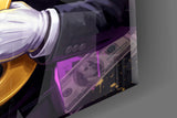 Relentless Suited Panther Gold Dollar Glass Wall Art