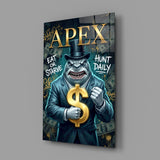 Apex Suited Shark Gold Dollar Glass Wall Art