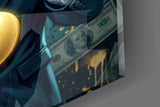 Apex Suited Shark Gold Dollar Glass Wall Art
