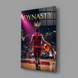 Dynasty Gold Crown Basketball King Glass Wall Art