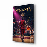 Dynasty Gold Crown Basketball King Glass Wall Art
