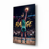 Range Crowned Woman Baller Glass Wall Art