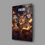 Focus Scholar Owl Professor Glass Wall Art