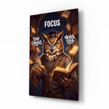 Focus Scholar Owl Professor Glass Wall Art