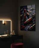 Lipstick and Bullets Red Kiss Glass Wall Art