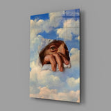 Torn Sky Eye and Hand Surreal Glass Wall Art