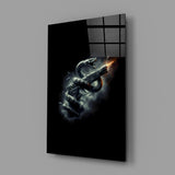 Serpent Coiled Firing Pistol Dark Glass Wall Art