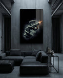 Serpent Coiled Firing Pistol Dark Glass Wall Art