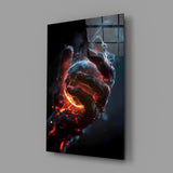 Molten Ember Hand Cradling Planet Glass Wall Art
