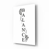 Balance I Think I Feel Brain Heart Glass Wall Art