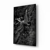 Every Fall a Chance to Rise Winged Angel Glass Wall Art