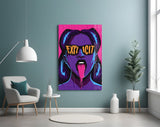 Explicit Pink Pop Art Woman Glass Wall Art
