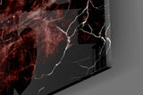 No Exit Red Cracked Lava Typography Glass Wall Art