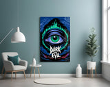 Dark and Evil Green Flame Eye Glass Wall Art