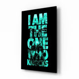 Turquoise Word Stack Hidden Face Glass Wall Art