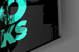Turquoise Word Stack Hidden Face Glass Wall Art