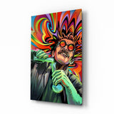 Neon Mad Scientist Green Potion Glass Wall Art