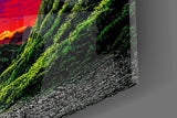 Neon Valley Moonlit Rainbow Sunset Glass Wall Art
