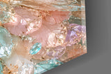 Peach and Mint Crystal Swan Glass Wall Art