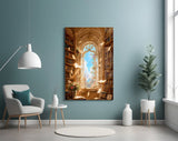 Floating Pages Sunlit Library Glass Wall Art