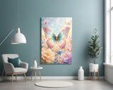 Iridescent Gold Filigree Butterfly Glass Wall Art