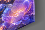 Gilded Butterfly Violet Night Garden Glass Wall Art