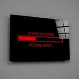 Chaos Loading Red Progress Bar Glass Wall Art