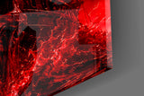 Ghost Pirate Ship Crimson Skull Bow Glass Wall Art
