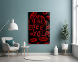 They See You Red Scrawl Eyes Glass Wall Art