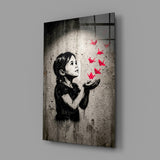 Stencil Girl Red Paper Cranes Glass Wall Art