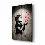 Stencil Girl Red Paper Cranes Glass Wall Art
