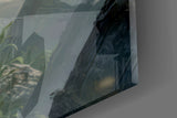 Coffee Cup Zombie in Misty Graveyard Glass Wall Art