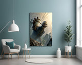 Coffee Cup Zombie in Misty Graveyard Glass Wall Art