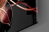Crimson Gold Lily Trio Glass Wall Art