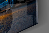 Starry Night Camper Van and Cat Glass Wall Art