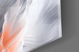 White Petal Flower Coral Heart Glass Wall Art