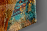 Swirling Starry Night Ginger Cat Glass Wall Art
