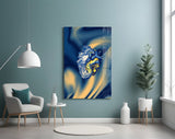 Golden Starry Anatomical Heart Glass Wall Art