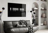 I Don't Care Barcode Glass Wall Art