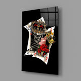 Skull King and Queen Playing Cards Glass Wall Art