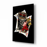 Skull King and Queen Playing Cards Glass Wall Art
