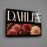 Dahlia Crimson and Cream Botanical Glass Wall Art