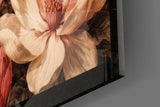 Magnolia Rose and Ivory Floral Glass Wall Art
