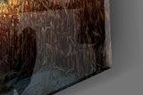 Astronaut and Ringed Planet Cornfield Glass Wall Art