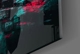 Teal Pink Splash Open-Wheel Race Car Glass Wall Art