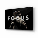 Focus Classical Statue Monochrome Glass Wall Art