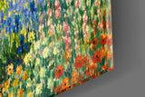 Impressionist Flower Garden Path Glass Wall Art