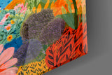Vibrant Layered Mountains Wildflower Valley Glass Wall Art