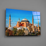 Terracotta Domed Basilica Blue Sky Glass Wall Art