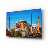 Terracotta Domed Basilica Blue Sky Glass Wall Art